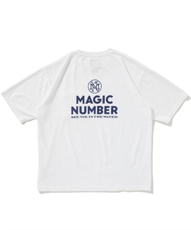 STOCK LOGO US COTTON T-SHIRT(WHITE×NAVY-M)