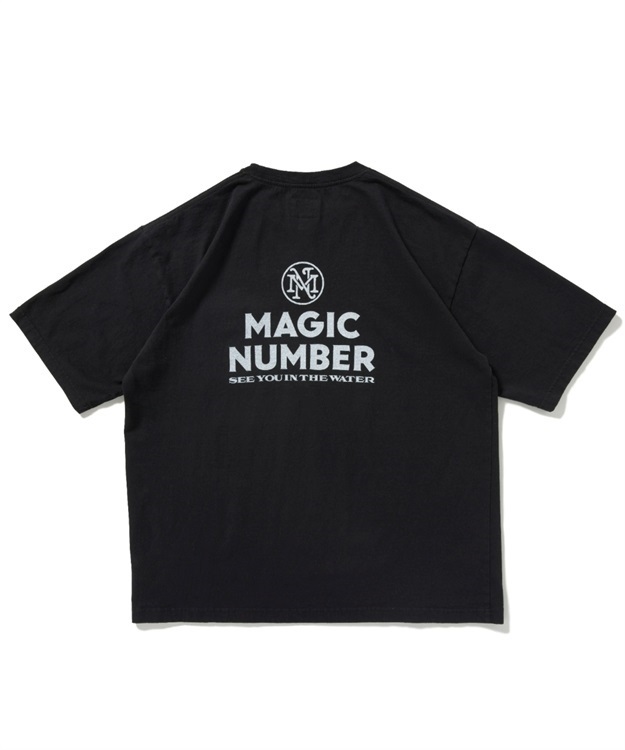 STOCK LOGO US COTTON T-SHIRT(BLACK×WHITE-M)