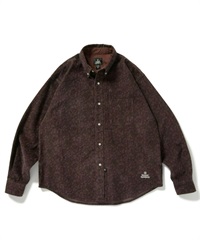DARK PAISLEY COUDUROY B.D SHIRT(DARK BROWN-M)