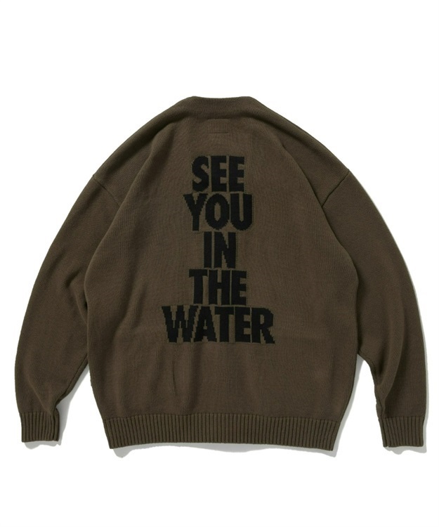 SEE YOU IN THE WATER COTTON CARDIGAN KNIT(OLIVE-M)