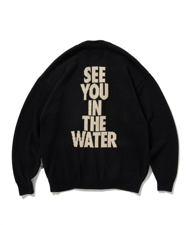 SEE YOU IN THE WATER COTTON CARDIGAN KNIT(BLACK-M)