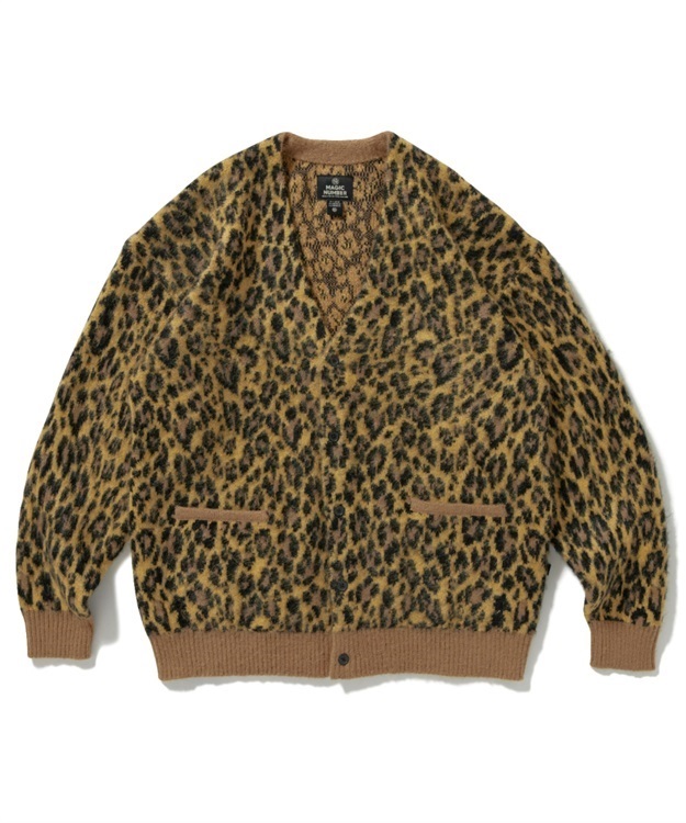 LEOPARD MOHAIR CARDIGAN KNIT(YELLOW-M)