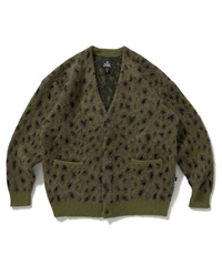 LEOPARD MOHAIR CARDIGAN KNIT(OLIVE-M)