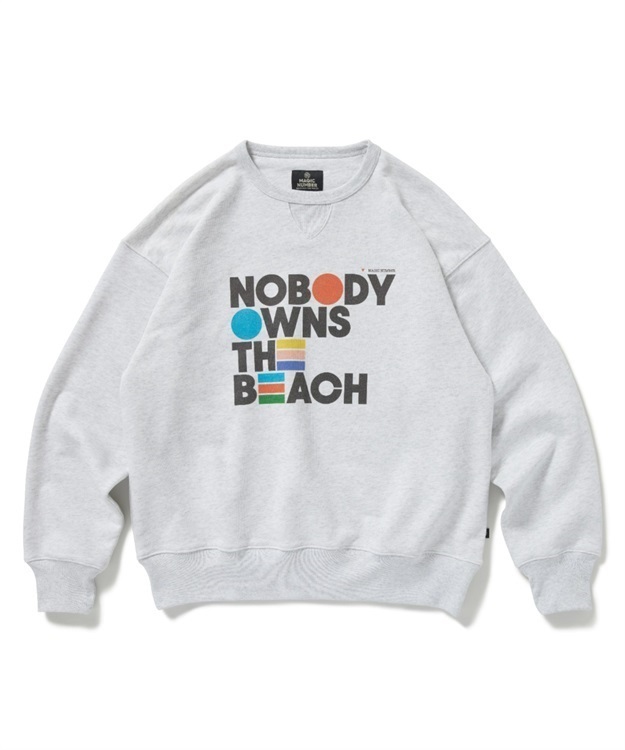 NOBODY OWNS THE BEACH CREW SWEAT(ASH GREY-M)