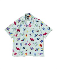 THE MAGIC NUMBER OPEN COLLAR S/S SHIRT(MINT-M)