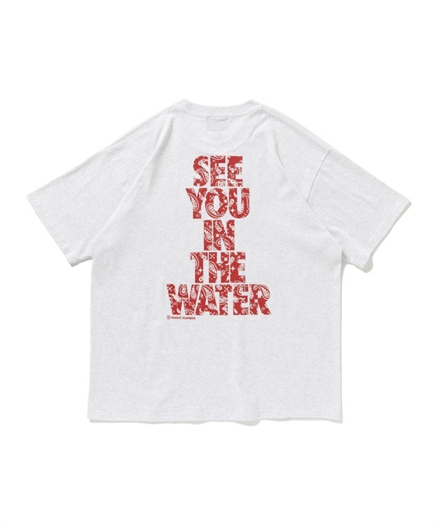 SEE YOU IN THE WATER PAISLEY S/S T-SHIRT(ASH GREY×RED-M)