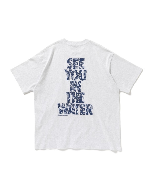 SEE YOU IN THE WATER PAISLEY S/S T-SHIRT(ASH GREY×BLUE-M)