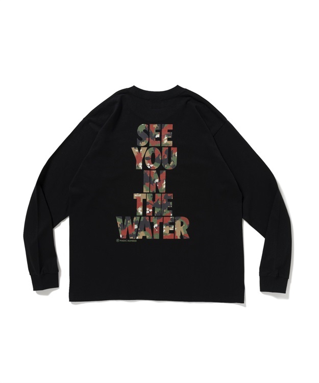 SEE YOU IN THE WATER L/S CAMO T-SHIRT(BLACK-M)