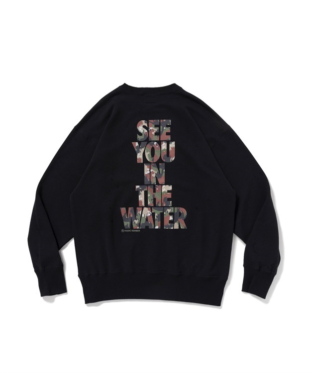 SEE YOU IN THE WATER CREW CAMO SWEAT(BLACK-M)