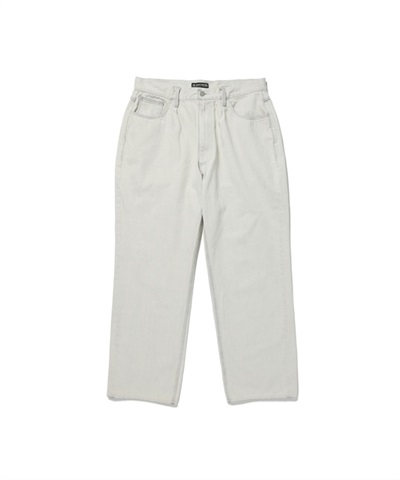 WASHED BLEACH TUCK DENIM PANT