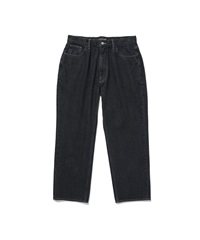 WASHED BLEACH TUCK DENIM PANT(BLACK-30)
