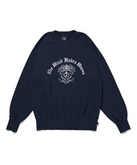 CREST WASHED CREW SWEAT(NAVY-M)