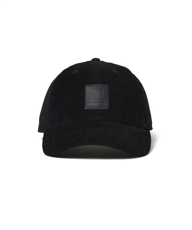 LEATHER PATCH CORDUROY LOW CAP(BLACK-F)