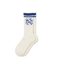 EMBLEM RETRO SOCKS(WHITE×BLUE-F)
