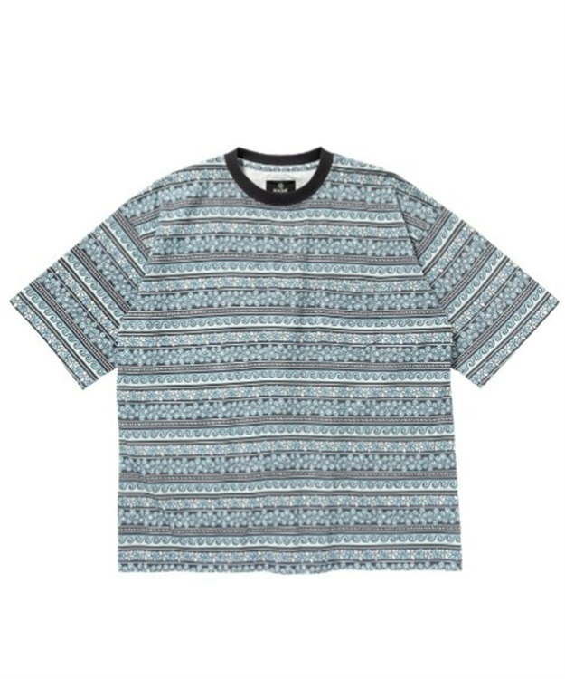 FLOWER BORDER T-SHIRT(BLUE-M)