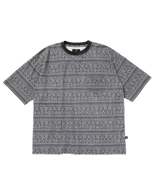 FLOWER BORDER T-SHIRT(BLACK-M)