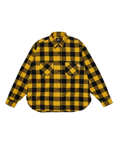 BLOCK CHECK WORK SHIRT(YELLOW×BLACK-M)