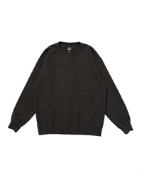LEOPARD BLEACH CREW SWEAT(CHARCOAL GREY-M)