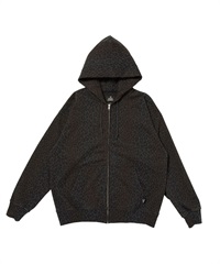 LEOPARD BLEACH FULLZIP HOOD SWEAT(CHARCOAL GREY-M)