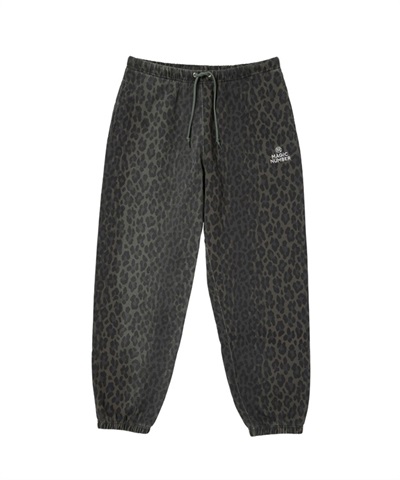 LEOPARD BLEACH SWEAT PANTS(LT.OLIVE-M)