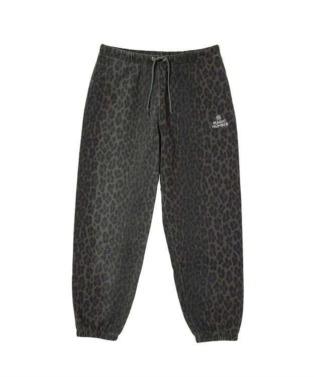 LEOPARD BLEACH SWEAT PANTS(LT.OLIVE-M)