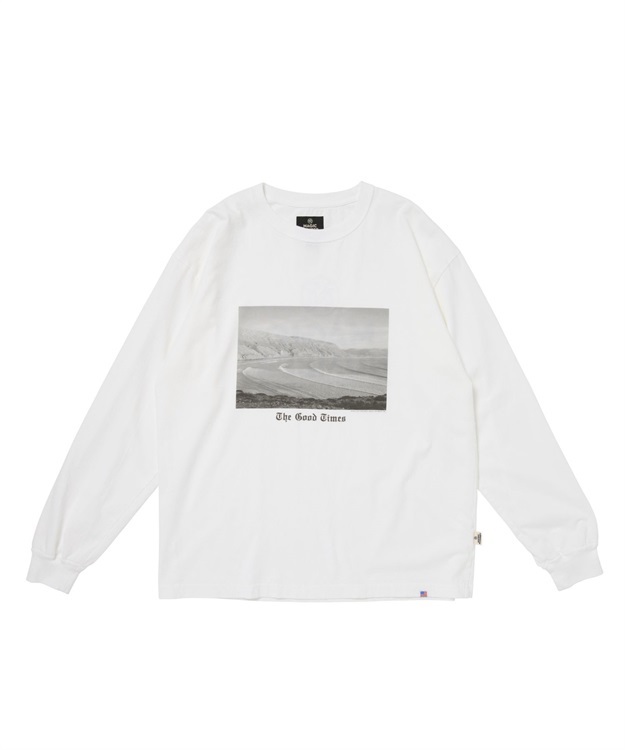GOOD TIMES US COTTON L/S T-SHIRT(WHITE× BLACK-M)