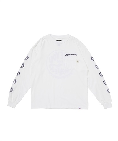 ALL XV US COTTON L/S T-SHIRT(WHITE×NAVY-M)