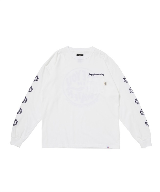 ALL XV US COTTON L/S T-SHIRT(WHITE×NAVY-M)