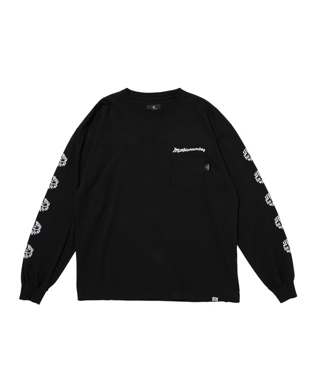 ALL XV US COTTON L/S T-SHIRT(BLACK×WHITE-M)