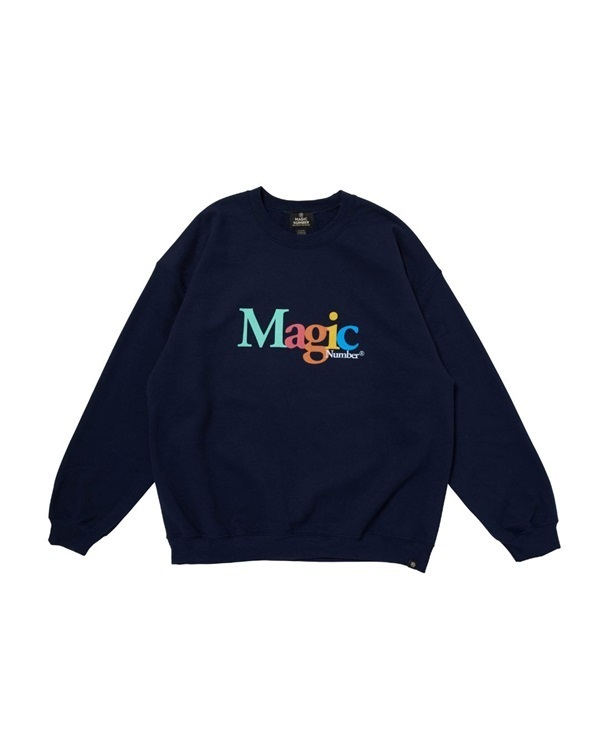 MULTI COLOR CREW SWEAT(NAVY-M)