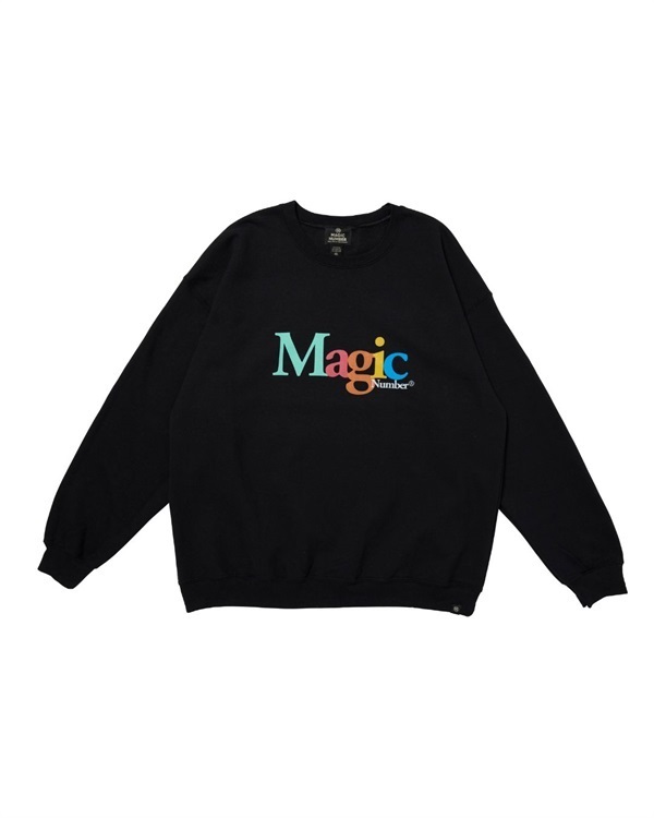 MULTI COLOR CREW SWEAT(BLACK-M)