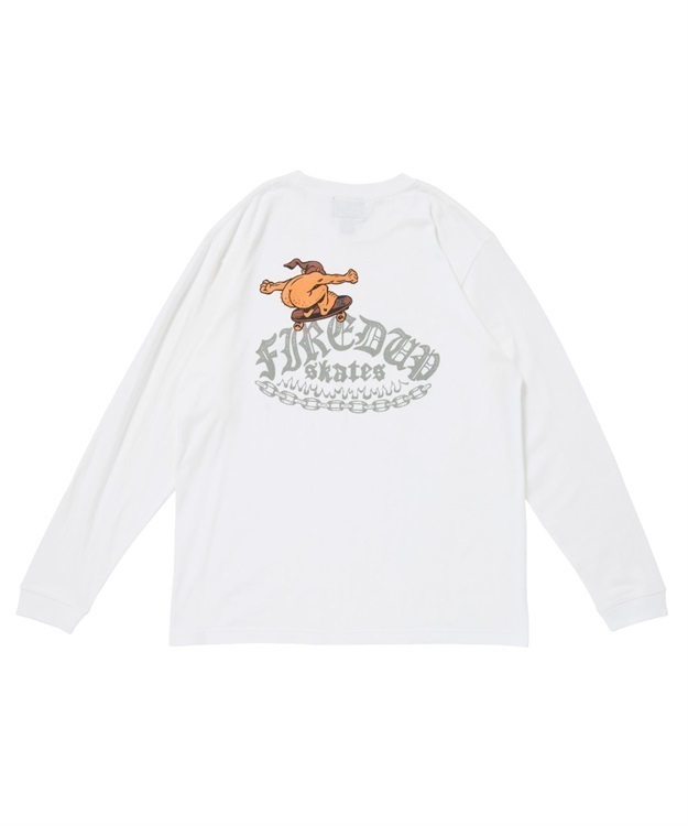 FIRED UP × MAGIC NUMBER SKATE GREMLIN L/S T-SHIRT(WHITE-M)