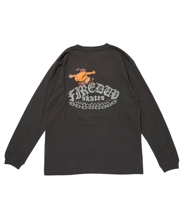 FIRED UP × MAGIC NUMBER SKATE GREMLIN L/S T-SHIRT(CHARCOAL-M)