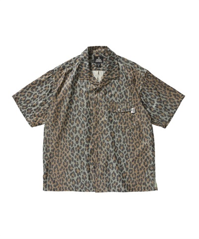 RAYON TWILL LEOPARD OPEN CALLOR SHIRT