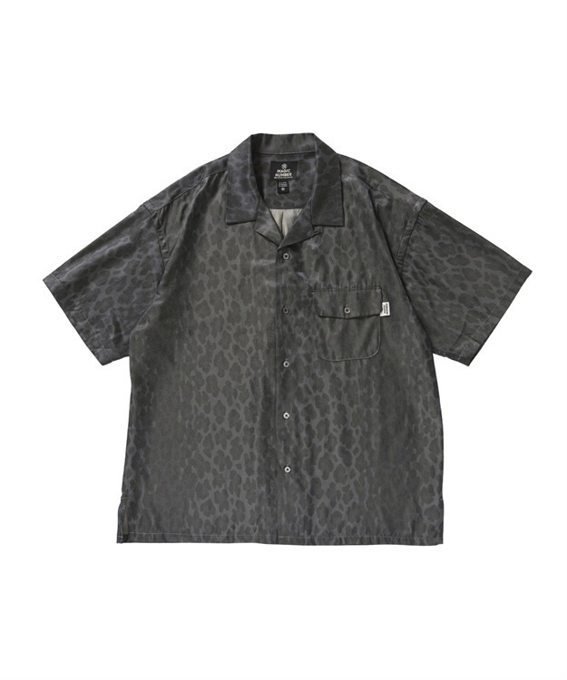 RAYON TWILL LEOPARD OPEN CALLOR SHIRT(BLACK-M)
