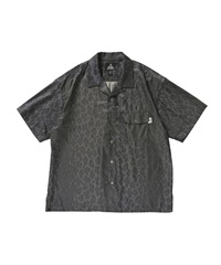 RAYON TWILL LEOPARD OPEN CALLOR SHIRT(BLACK-M)