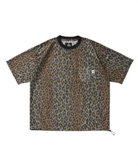 MESH LEOPARD T-SHIRT(BROWN-M)