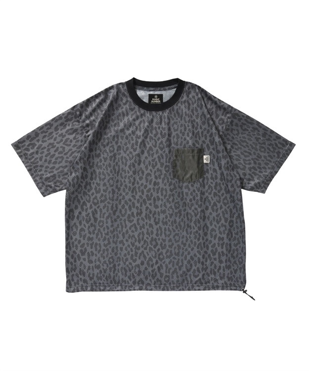 MESH LEOPARD T-SHIRT(BLACK-M)