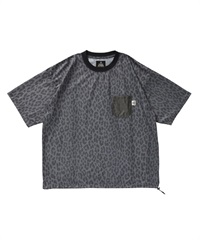 MESH LEOPARD T-SHIRT(BLACK-M)