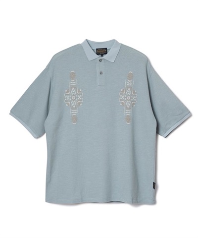 S/S Pique EMB Polo Shirt(Slate Blue-M)