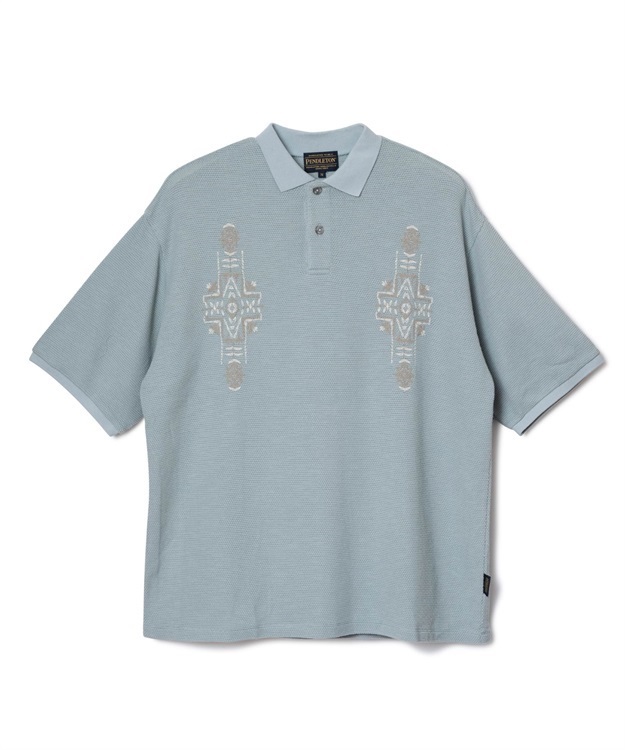 S/S Pique EMB Polo Shirt(Slate Blue-M)