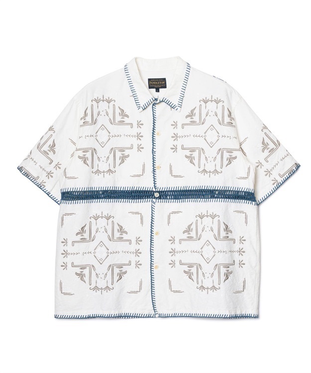 S/S Kapok Crochet Shirt(Teal-M)