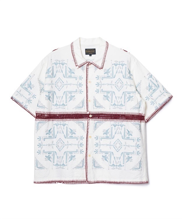 S/S Kapok Crochet Shirt(Coral-M)
