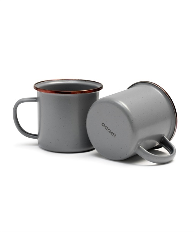 Enamel Mug set of 2(Stone Gray-FREE)