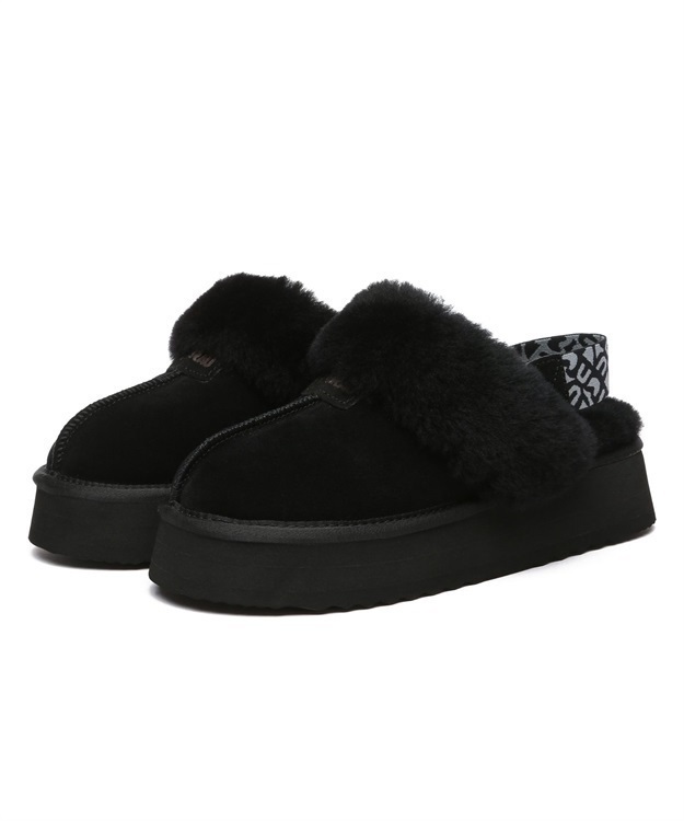 Forever Platform Slipper(Black-US6(23.5cm))