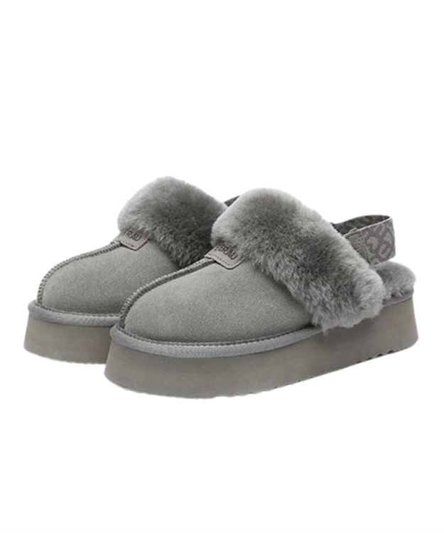 Forever Platform Slipper(Grey-US6(23.5cm))