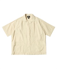 Cotton-Linen “綿麻” Pintuck Open Collar Shirt (KINARI-M)