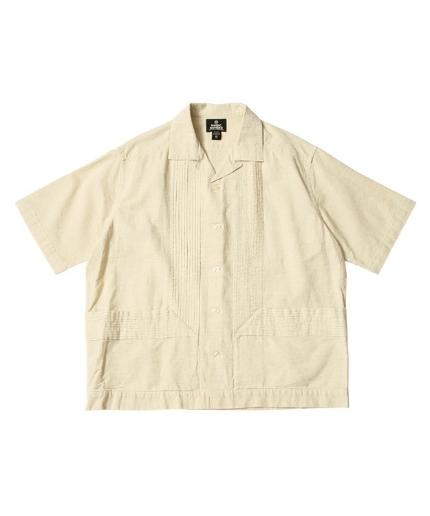 Cotton-Linen “綿麻” Pintuck Open Collar Shirt (KINARI-L)
