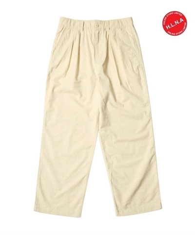 Cotton-Linen “綿麻” 2-Tuck Wide Tapered Easy Trousers