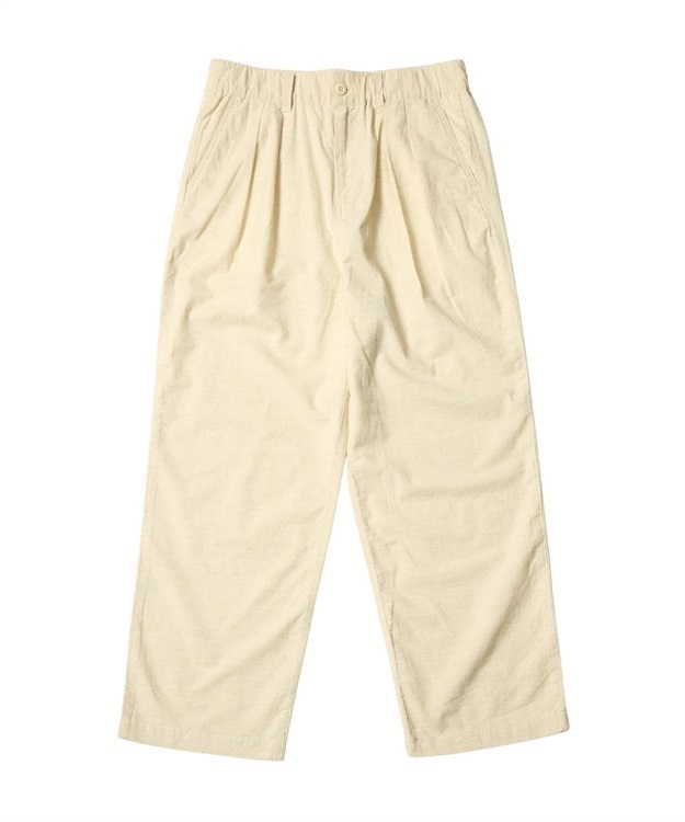 Cotton-Linen “綿麻” 2-Tuck Wide Tapered Easy Trousers(KINARI-L)
